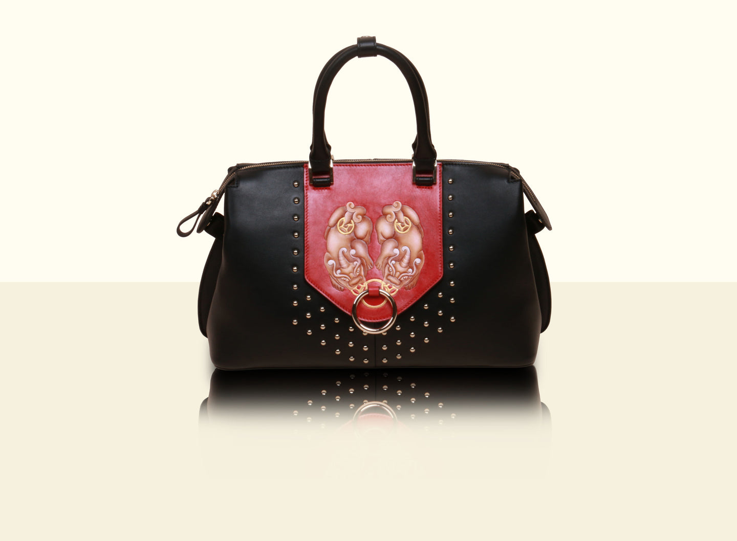 Preorder - Gate of Guardian Top Handle (Large) - Black and Crimson
