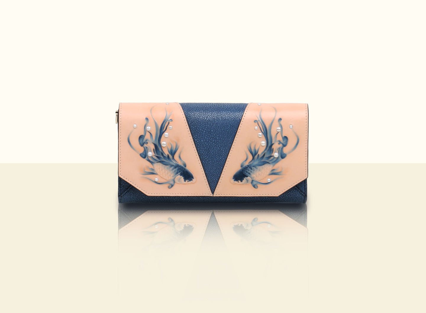 Preorder - Shimmering Yu Clutch - Deep Blue and Original