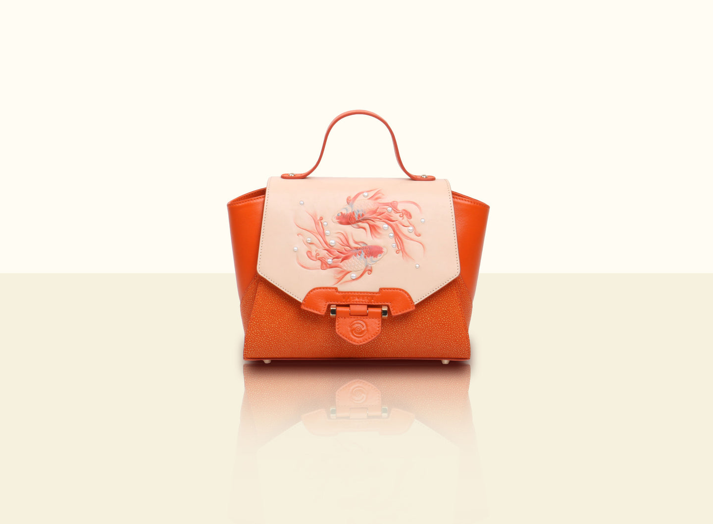 Shimmering Yu Top Handle - Orange and Original