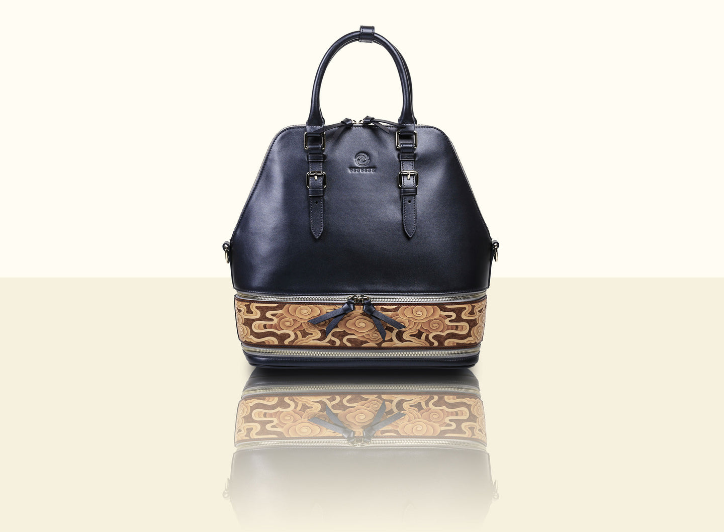 Preorder - Glorious Clouds Top Handle (Large) - Metallic Blue and Brown