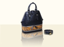 Glorious Clouds Top Handle (Large) - Metallic Blue and Brown