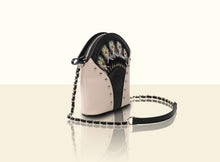 Exquisite Fan Crossbody (Small) - Creamy White and Black