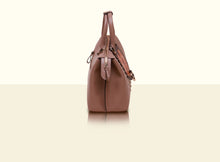 Gate of Guardian Top Handle (Medium) - Apricot and Dark Brown