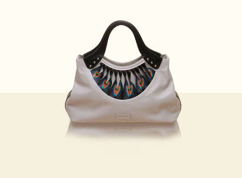 Exquisite Fan Top Handle - Light Gray and Black