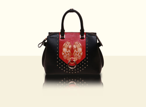 Preorder - Gate of Guardian Top Handle (Medium) - Black and Crimson