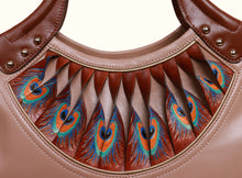 Exquisite Fan Top Handle - Deep Apricot and Brown