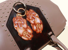 Gate of Guardian Top Handle (Large) - Apricot and Dark Brown