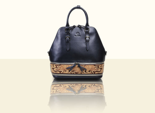 Preorder - Glorious Clouds Top Handle (Large) - Metallic Blue and Brown