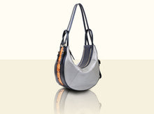 Glorious Clouds Backpack- Metallic Blue, Silver and Brown
