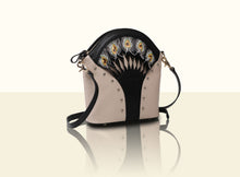 Exquisite Fan Crossbody (Large) - Creamy White and Black