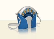 Preorder - Exquisite Fan Crossbody (Large) - Lake Blue and White