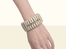 Bamboo Calligraphy Bracelet  - Creamy White and Black
