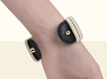 Bamboo Calligraphy Bracelet  - Creamy White and Black