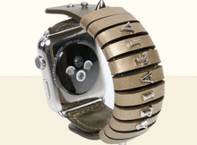 Preorder - Bamboo Calligraphy Apple Watch Band 38mm - Gold and Metallic Green
