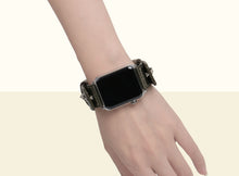 Preorder - Bamboo Calligraphy Apple Watch Band 38mm - Gold and Metallic Green
